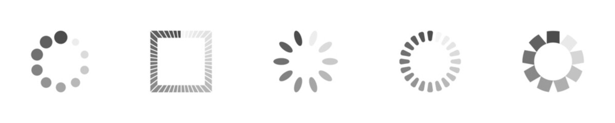 Fototapete - Download sign set. Load icons set. Load system. Data load. Loading bar. Froze computer. Vector stock illustration. Vector illustration. Vector illustration