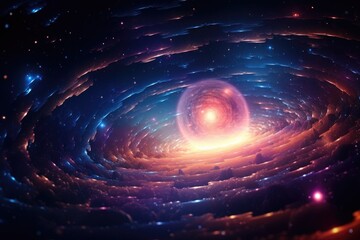 Orbit of Universe colourful abstract background. Generative AI