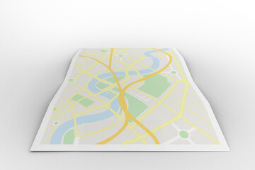Poster - Digital png illustration of city map on transparent background