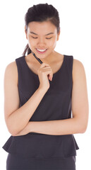 Poster - Digital png photo of biracial businesswoman on transparent background