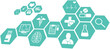 Digital png illustration of medical icons on transparent background