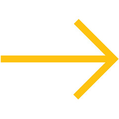 Poster - digital png illustration of yellow arrow on transparent background