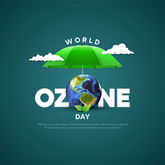World Ozone Day 16 September Vector illustration for Poster, Flyer, Brochure Design.