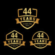 44 years anniversary celebration logotype. 44th anniversary logo collection. Set of anniversary design template. Vector illustration.
