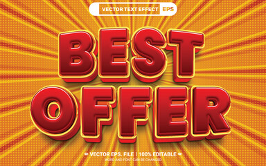 Poster - Best sale offer editable 3d vector text effect