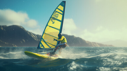 Wall Mural - windsurfer in action