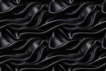  black silk-like texture with graceful ripples, creating an elegant and seamless repeatable background.