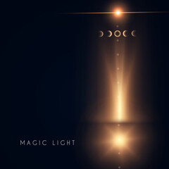 Wall Mural - magic and mystery light effect. sacred isoteric glow. cosmos, star and space transparent design.