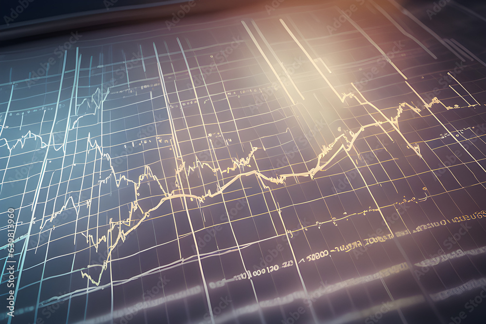 Random Stock Graphs stock market graph rising. Generative AI Stock Illustration | Adobe Stock