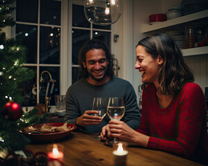 couple celebrating christmas