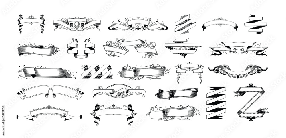 Fancy Pattern Signs Vintage hand drawn typographic decorative ornament design elements set ...