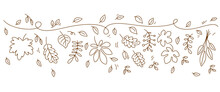 Autumn Leaf Line Art Style Vector Illustration. Autumn Leaf Vector  Element Design