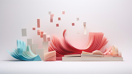 Fototapete - background back to school bright modern 3d.