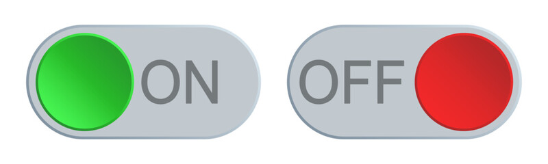 Aufkleber - On and off toggle switch button, trending design interface element icon - stock vector