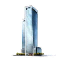 Wall Mural - Modern skyscraper isolated on white created with Generative AI