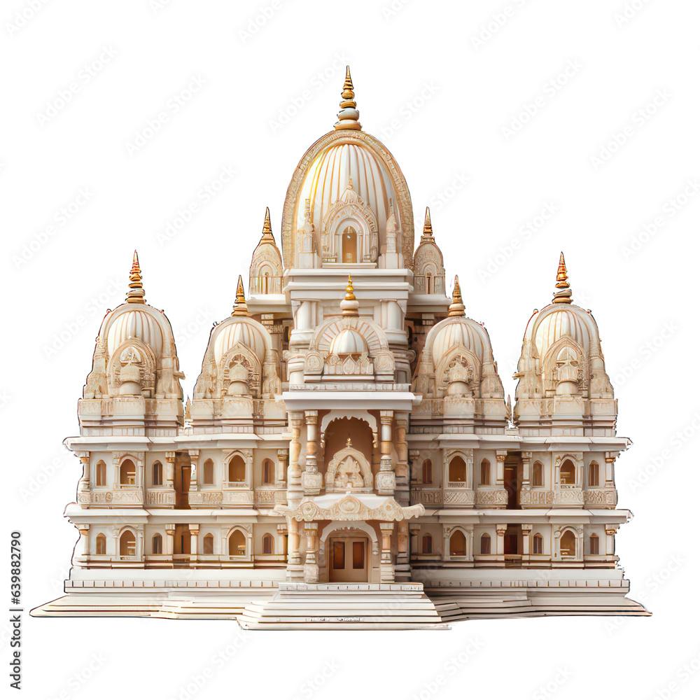 Hindu temple isolated on white created with Generative AI Stock ...