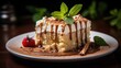© Татьяна Креминская - Piece of Tres leches cake prepared at home. Latin American dessert