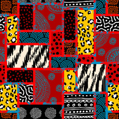 Poster - Geometric abstract triangles pattern. Afro style. Seamless vector image.