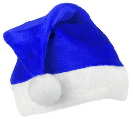 Wall Mural - Santa Claus hat or Christmas blue cap isolated on transparent background