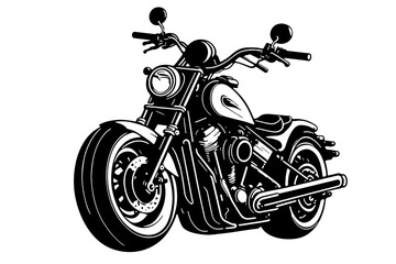 Classic motorcycle vector illustration. Motor bike for logo, biker club emblem, sticker, t shirt design print.