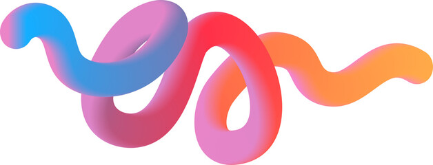 Abstract color gradient tube shape