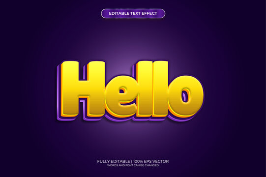 Text Effect 3D Hello