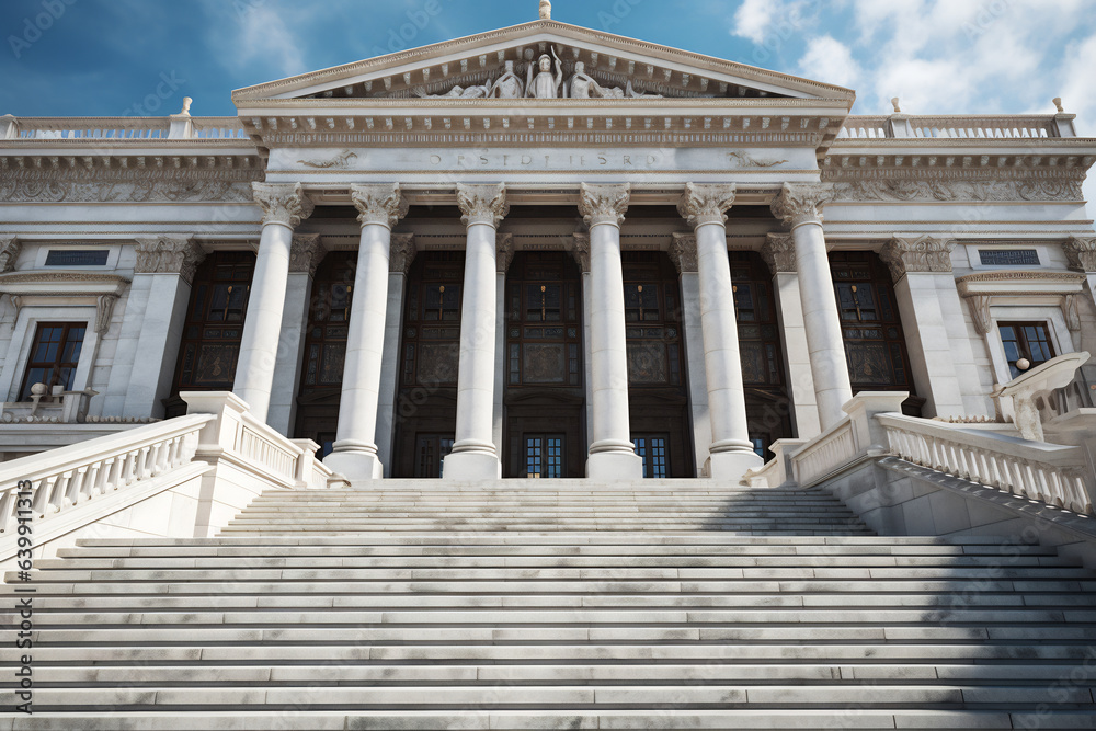 Neo classical courthouse facade Stock Photo | Adobe Stock