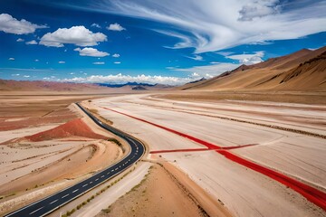 Poster - highway in the desert