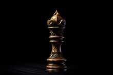 Old Vintage Gold And Black Chess Piece