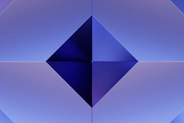 Poster - Abstract shape against  purple background, 3D illustration.  Smooth shape 3d rendering