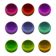 Fototapete - Set of round shape sphere ball or button in 3d rendering isolated on transparent background for decoration and design element concept.