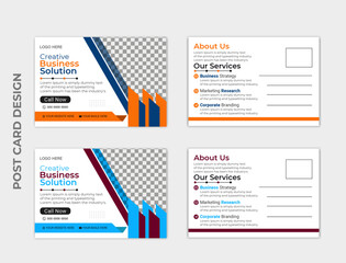 Corporate business postcard template design set.digital marketing agency postcard, business marketing postcard set, vector illustration.
Creative corporate business Modern postcard EDDM design templat