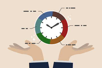 Wall Mural - time management, schedule or strategy to get work done on time, productivity or appointment concept,