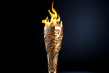 Fototapeta  - olympic torch on black background, AI generated