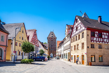 Canvas Print - Markt, Altstadt, Altdorf bei Nürnberg, Bayern, Deutschland 