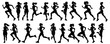 © Kuleshin - Running women vector set of isolated silhouettes