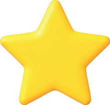 Vector Render Yellow Star Icon. Cartoon Symbol For Customer Rating Feedback Or Rang Rating Achievements. 3d Vector Emblem. Vector Illustration