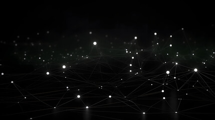 abstract background lines and dots white on a black background technological network background
