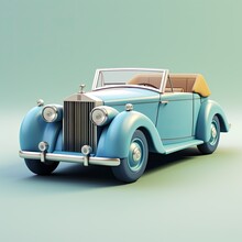 3d Rendering Of An Old Classic Vintage Roll Royce Toy Car Model