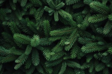  Fir tree background banner Christmas tree branches green