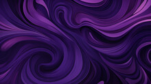 Dynamic Purple Swirls, Cartoon-Style Texture Background With Flowing Draperies, Abstract - Generative AI