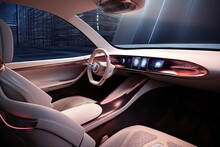A Futuristic Modern Luxury Concept Automotive Vehicle Car Interior Design