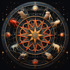 Wall Mural - Pisces zodiac sign.