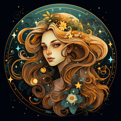 Wall Mural - Virgo zodiac sign.