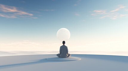 Wall Mural - Abstract meditation enlightenment minimal background, mindful and spiritual concept