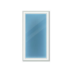 Wall Mural - Realistic Detailed 3d Mirror Shaped as Rectangle for Decor Interior. Vector illustration of Mirror with Reflection on Glass