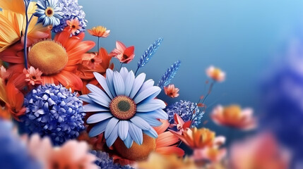  Minimalistic floral summer background Generative AI