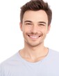 © Mo Stock - Portrait of handsome smiling man wearing a T-shirt isolated on white background generative ai