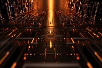 Poster - Fantastic CPU of the future background. Generative AI