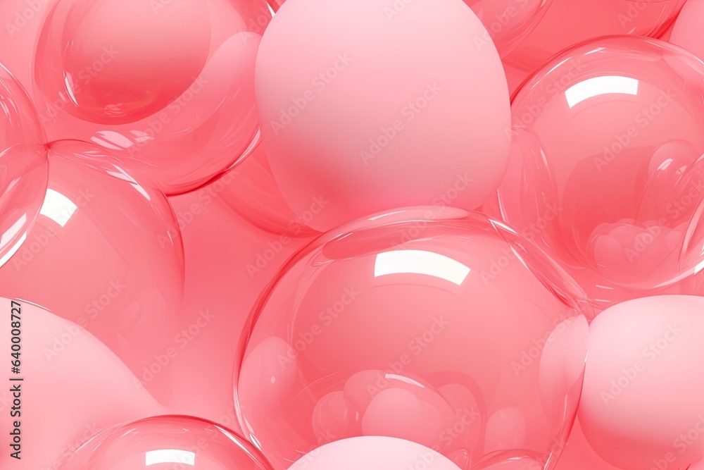 Seamless background of mix sizes pink pastel 3d spheres Stock ...